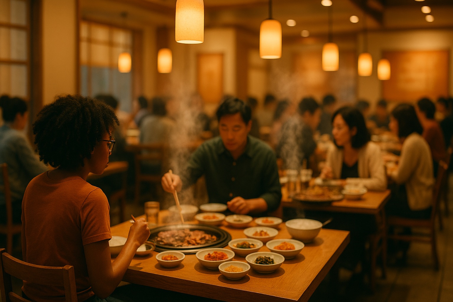 미국의 한식당 — 관심은 이미 뜨겁습니다 · 연출 이미지